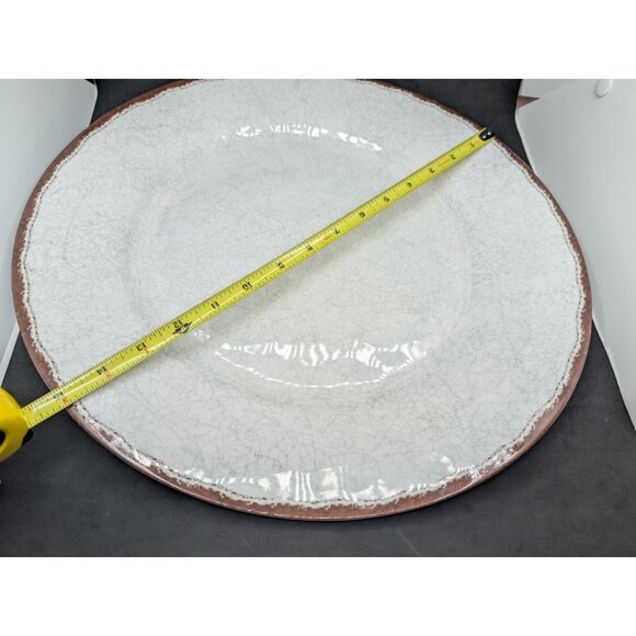 Le Cadeaux Antiqua Serving Platter melamine White crazing  15" discontinued - Picture 5 of 12